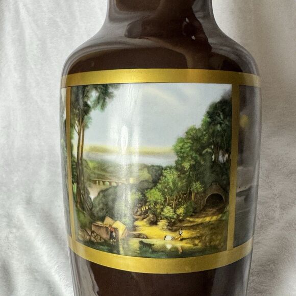 Gerold Porzellan Tettau Bavaria Vase 12" Scenic West Germany - Picture 6 of 7